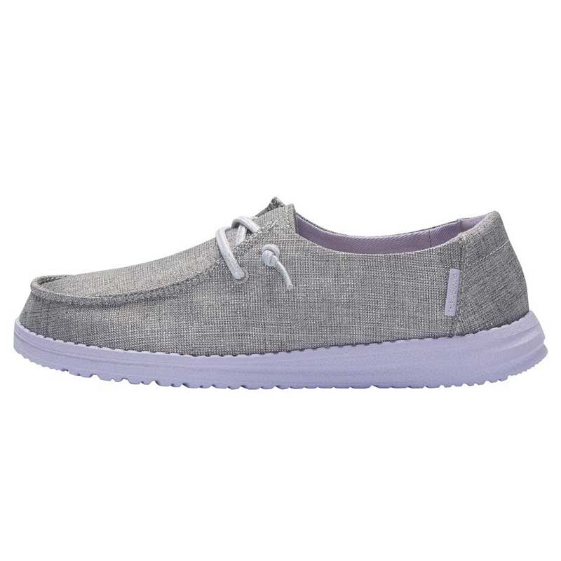 Hey Dude Youth Sparkling Grey Lilac Wendy Canvas Slip-On Shoe