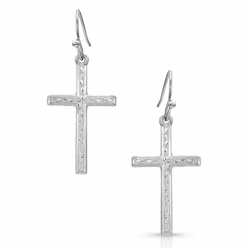 Montana Silversmiths Gratitude Cross Earrings